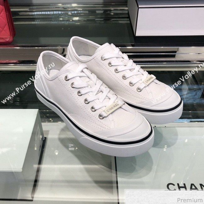 Chanel Fabric Sneaker G34760 White 2019 (XO-9031927)