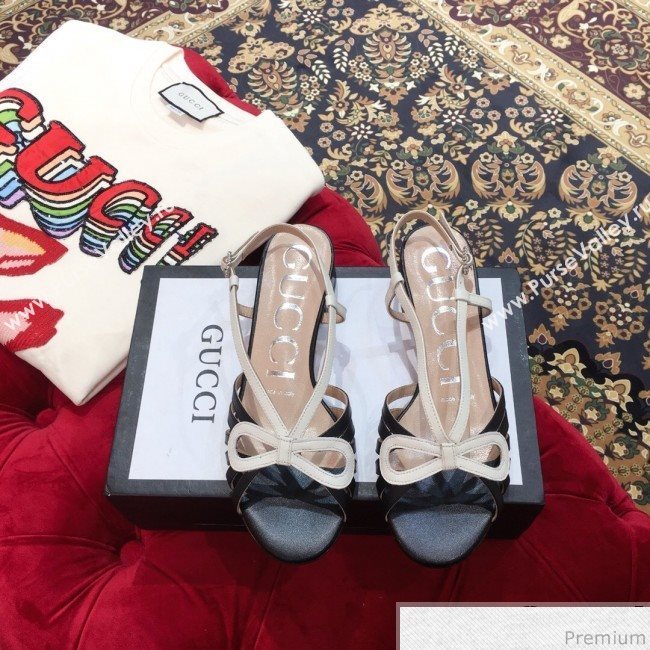 Gucci Metallic Leather Sandal 549645 White/Black 2019 (KL-9031932)