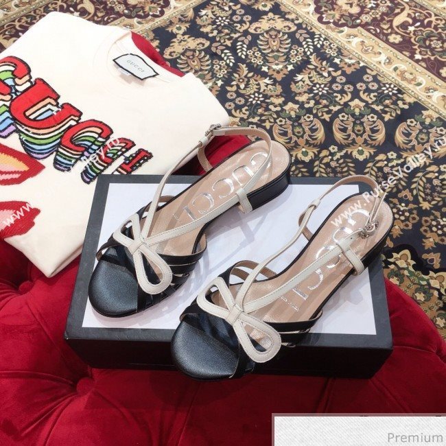 Gucci Metallic Leather Sandal 549645 White/Black 2019 (KL-9031932)