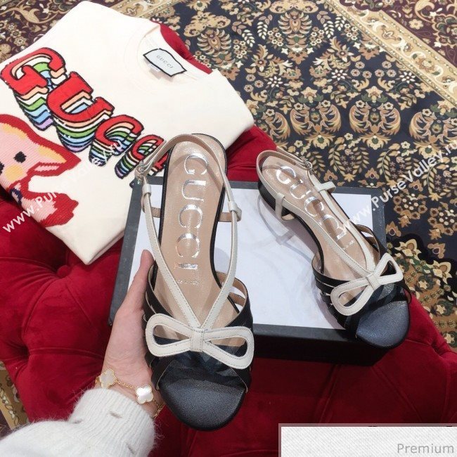 Gucci Metallic Leather Sandal 549645 White/Black 2019 (KL-9031932)