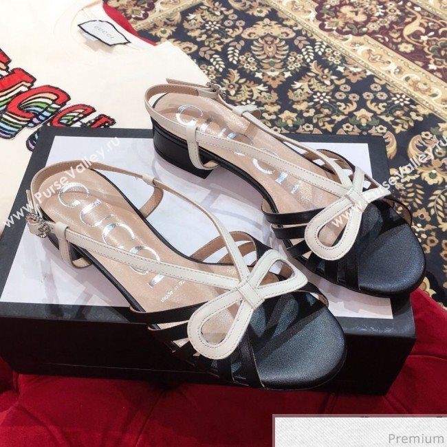 Gucci Metallic Leather Sandal 549645 White/Black 2019 (KL-9031932)