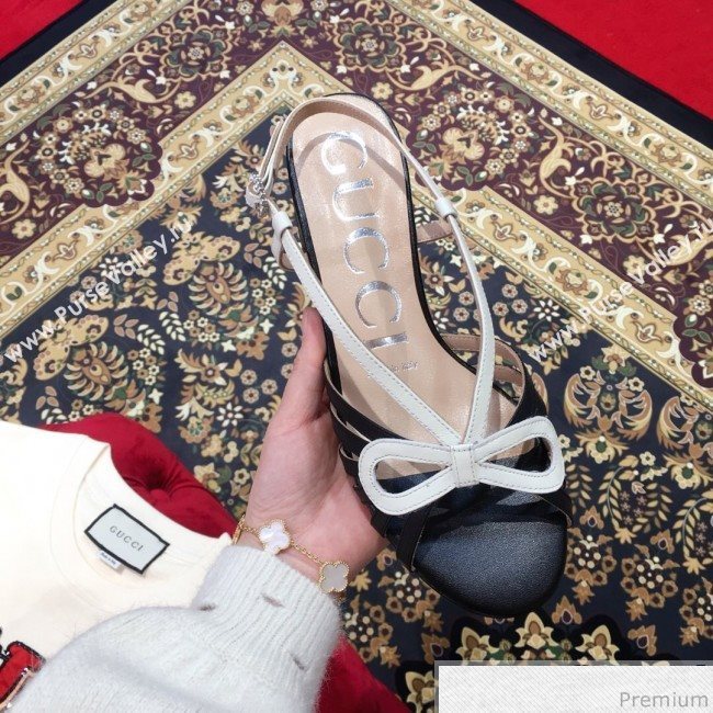 Gucci Metallic Leather Sandal 549645 White/Black 2019 (KL-9031932)