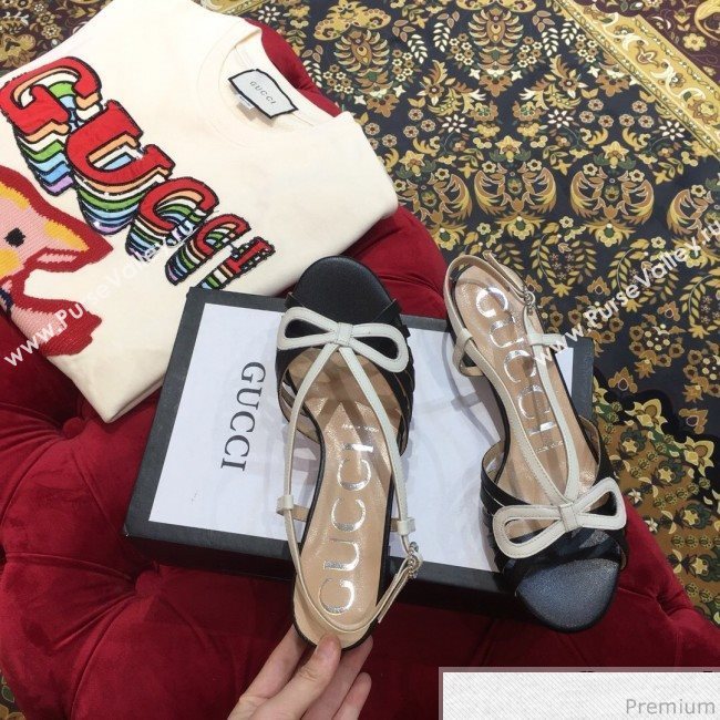 Gucci Metallic Leather Sandal 549645 White/Black 2019 (KL-9031932)