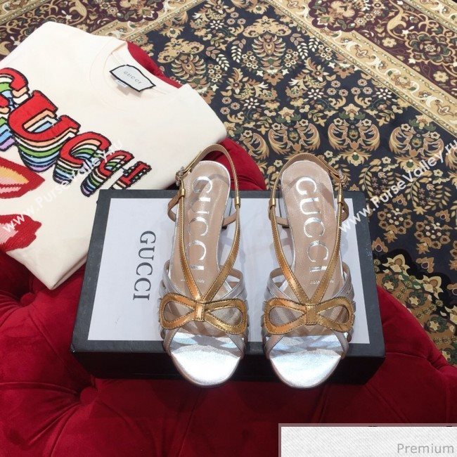 Gucci Metallic Leather Sandal 549645 Gold/Silver 2019 (KL-9031930)