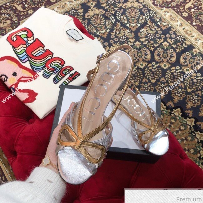 Gucci Metallic Leather Sandal 549645 Gold/Silver 2019 (KL-9031930)