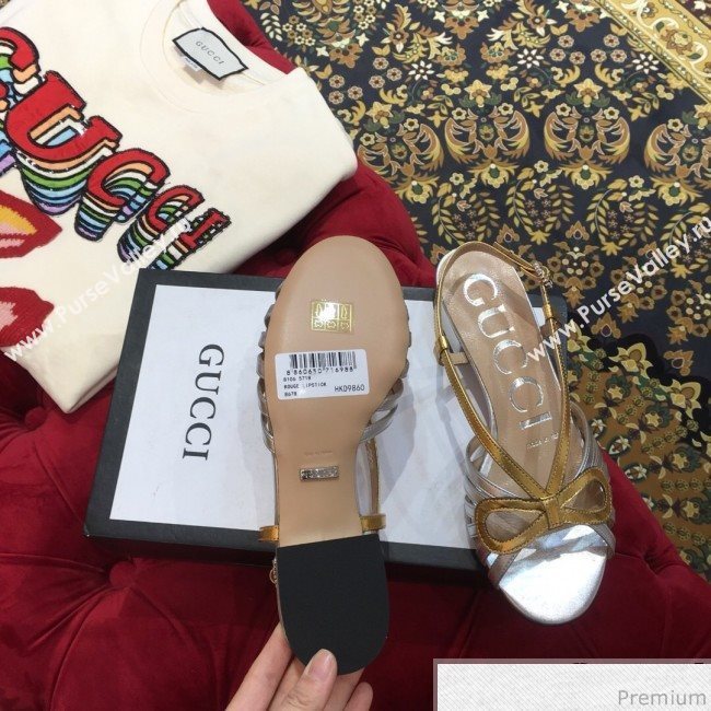 Gucci Metallic Leather Sandal 549645 Gold/Silver 2019 (KL-9031930)