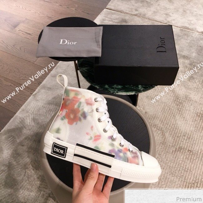 Dior x Kaws Floral High-top Sneakers White/Pink 2019(For Women and Men) (KL-9031940)