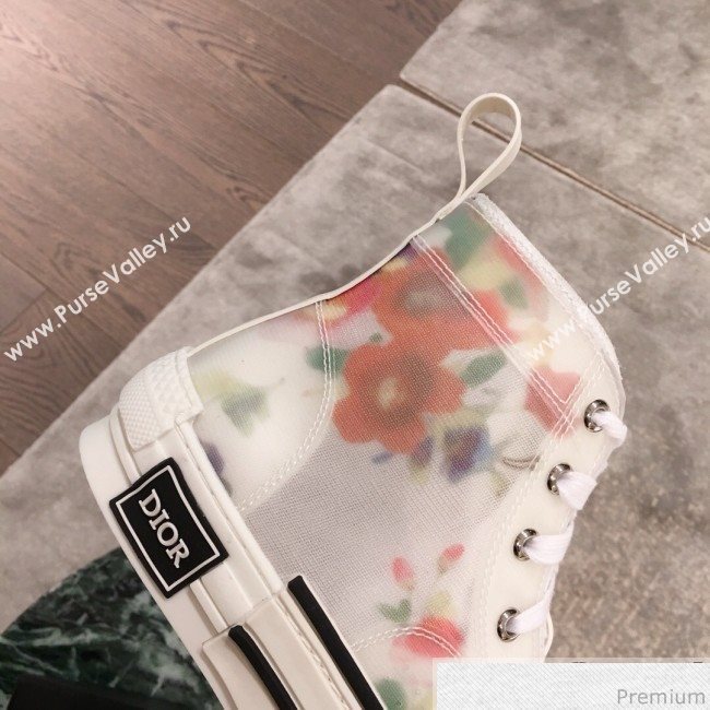 Dior x Kaws Floral High-top Sneakers White/Pink 2019(For Women and Men) (KL-9031940)