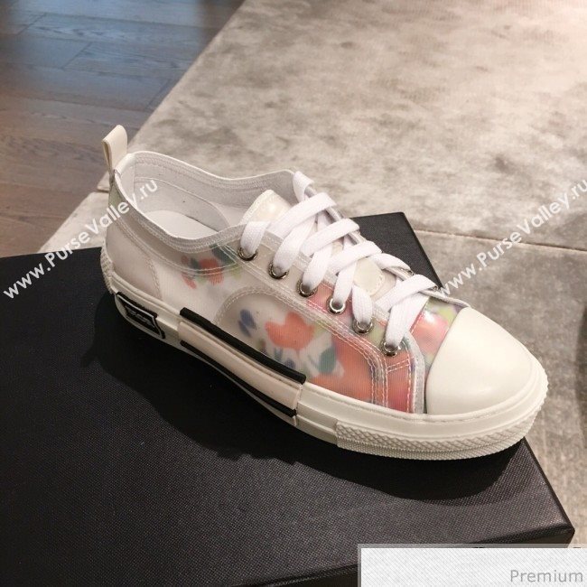 Dior x Kaws Floral Low-top Sneakers White/Pink 2019(For Women and Men) (KL-9031939)