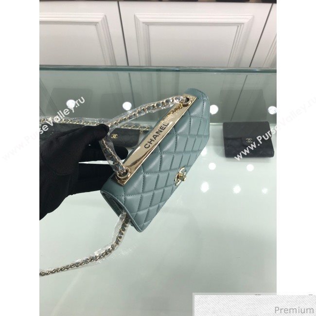 Chanel Metallic Band Lambskin Wallet on Chain WOC Bag Light Blue 2019 (HOT-9031801)