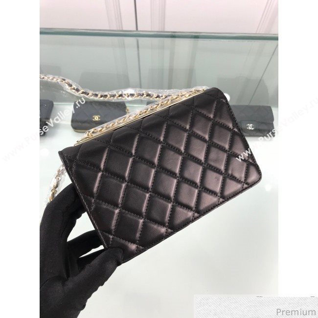 Chanel Metallic Band Lambskin Wallet on Chain WOC Bag Black 2019 (HOT-9031802)