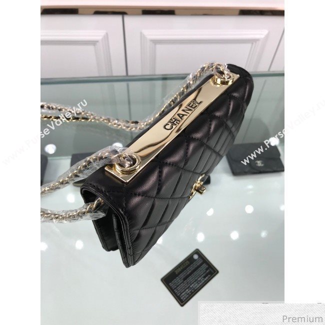 Chanel Metallic Band Lambskin Wallet on Chain WOC Bag Black 2019 (HOT-9031802)