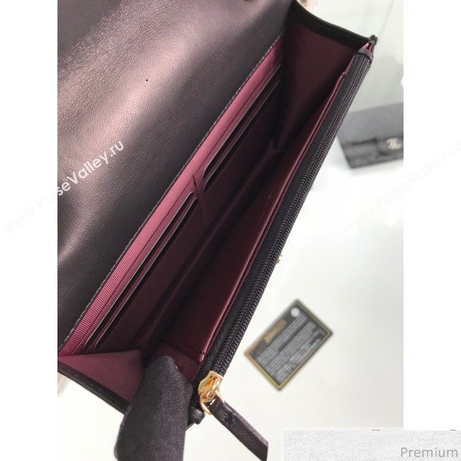 Chanel Metallic Band Lambskin Wallet on Chain WOC Bag Black 2019 (HOT-9031802)