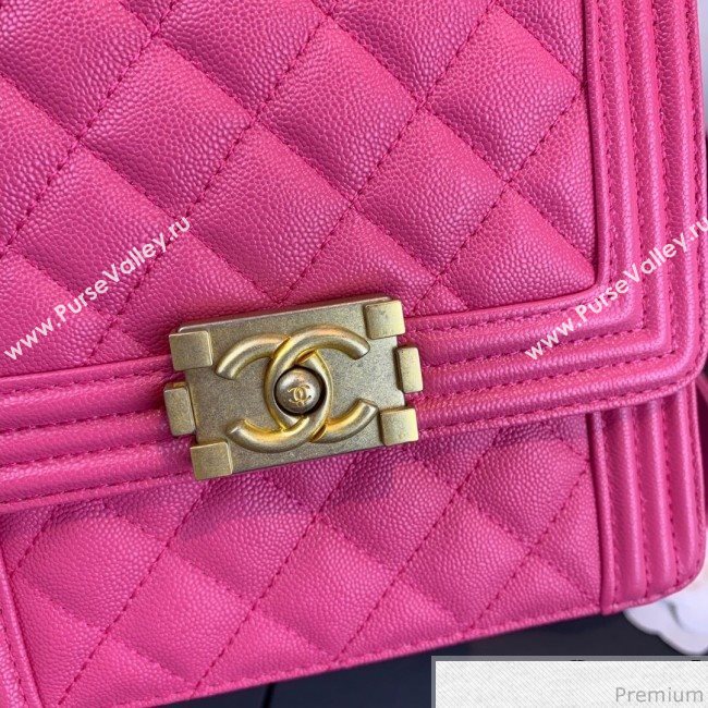 Chanel Grained Calfskin Boy Flap Bag AS0130 Pink/Gold 2019 (SSZ-9031810)