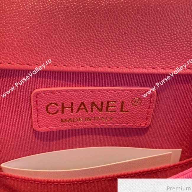Chanel Grained Calfskin Boy Flap Bag AS0130 Pink/Gold 2019 (SSZ-9031810)