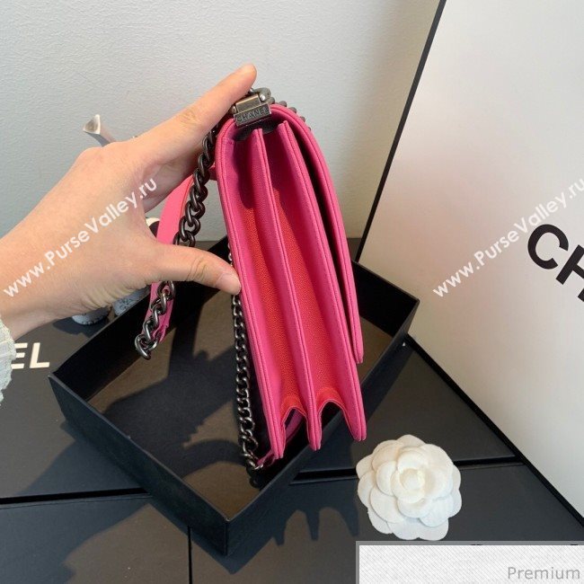 Chanel Grained Calfskin Boy Flap Bag AS0130 Pink/Silver 2019 (SSZ-9031811)
