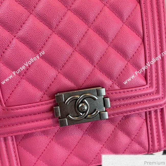 Chanel Grained Calfskin Boy Flap Bag AS0130 Pink/Silver 2019 (SSZ-9031811)