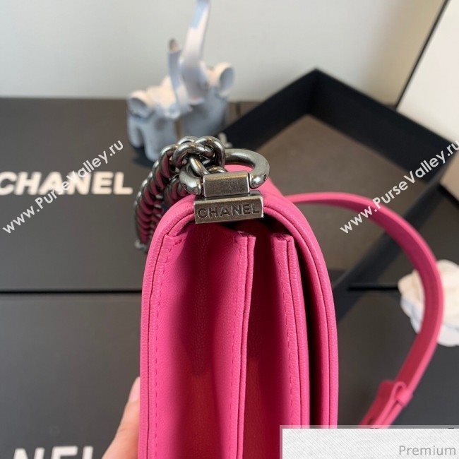 Chanel Grained Calfskin Boy Flap Bag AS0130 Pink/Silver 2019 (SSZ-9031811)