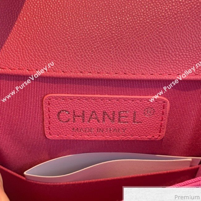 Chanel Grained Calfskin Boy Flap Bag AS0130 Pink/Silver 2019 (SSZ-9031811)