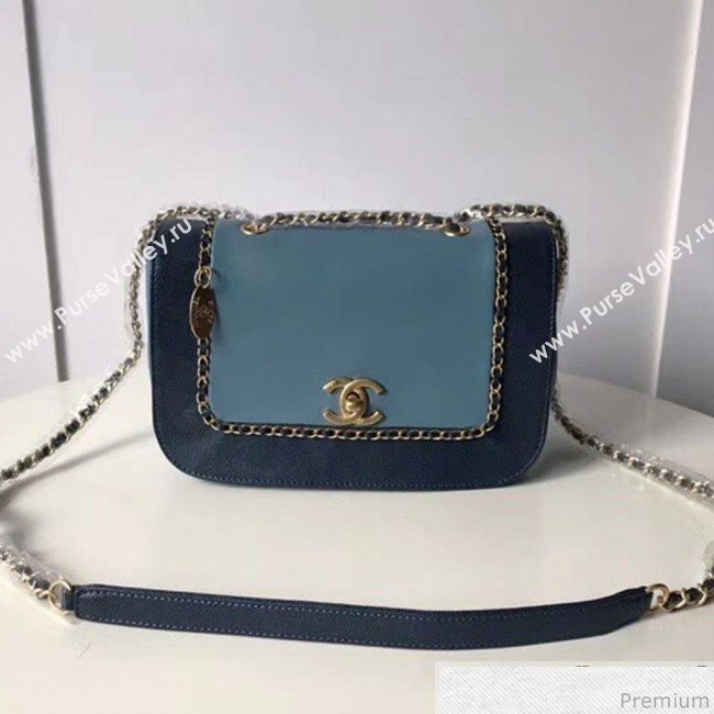 Chanel Chain Flap Bag AS0371 Blue/Dark Blue 2019 (XXY-9031816)