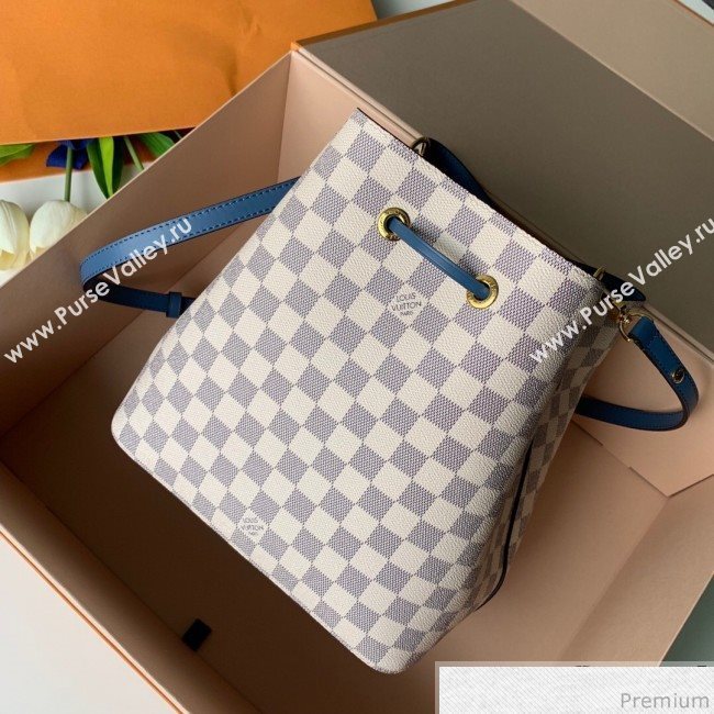 Louis Vuitton Noe Bucket Bag in Damier Azur Canvas N40153 Blue 2019 (KD-9031817)