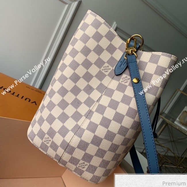 Louis Vuitton Noe Bucket Bag in Damier Azur Canvas N40153 Blue 2019 (KD-9031817)
