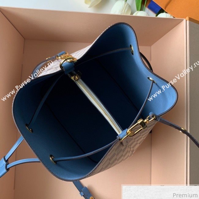 Louis Vuitton Noe Bucket Bag in Damier Azur Canvas N40153 Blue 2019 (KD-9031817)