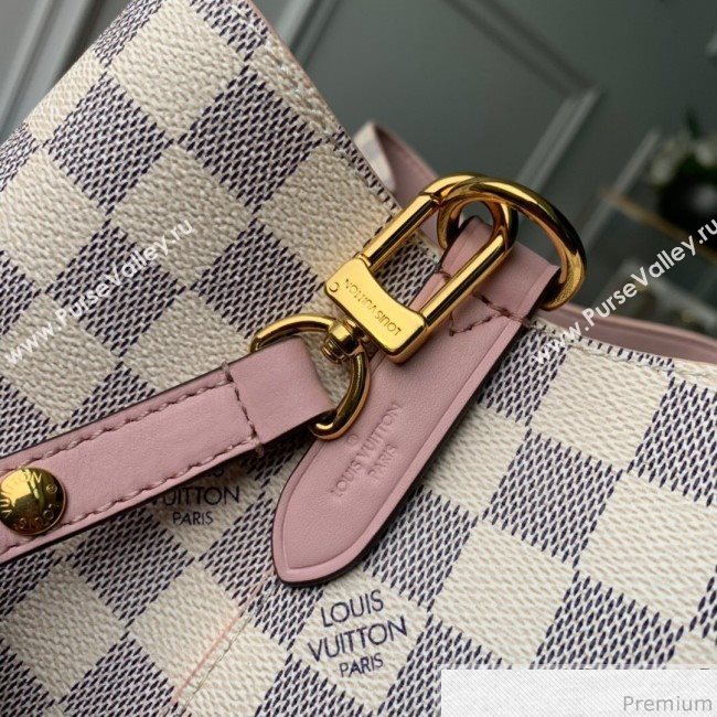 Louis Vuitton Noe Bucket Bag in Damier Azur Canvas N40152 Pink 2019 (KD-9031818)