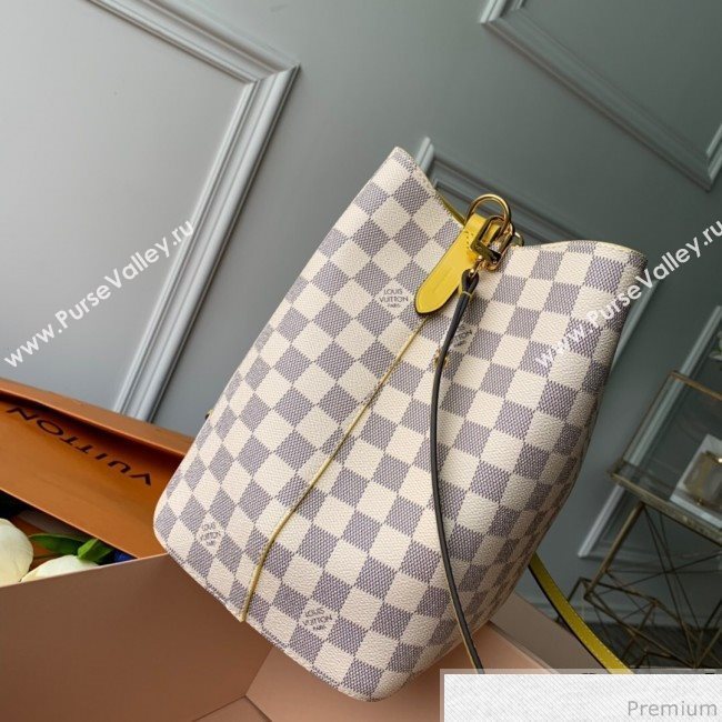 Louis Vuitton Noe Bucket Bag in Damier Azur Canvas N40151 Yellow 2019 (KD-9031819)