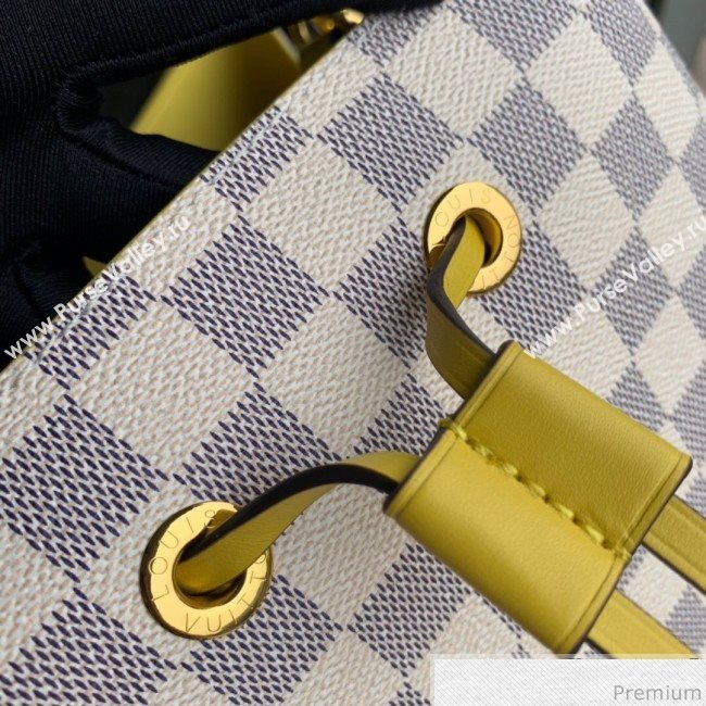 Louis Vuitton Noe Bucket Bag in Damier Azur Canvas N40151 Yellow 2019 (KD-9031819)