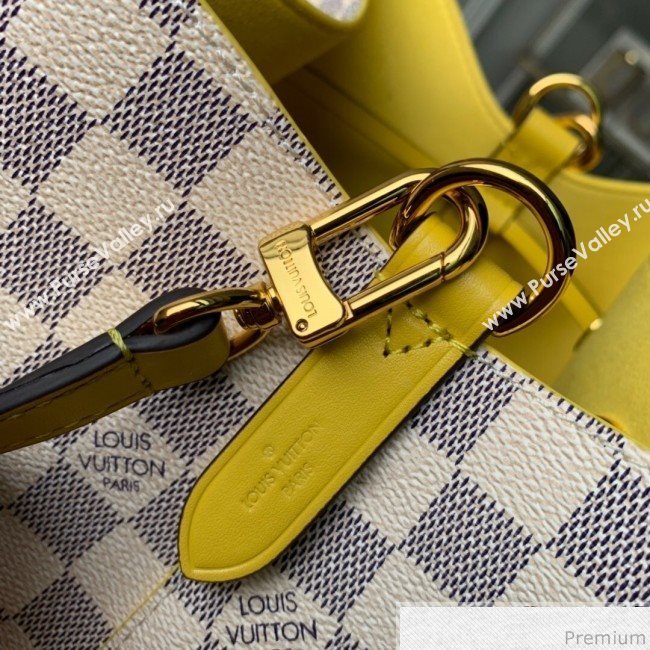 Louis Vuitton Noe Bucket Bag in Damier Azur Canvas N40151 Yellow 2019 (KD-9031819)