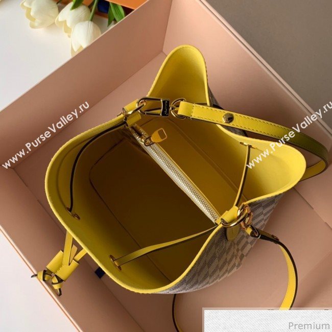 Louis Vuitton Noe Bucket Bag in Damier Azur Canvas N40151 Yellow 2019 (KD-9031819)