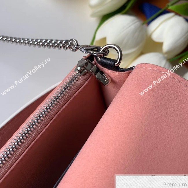 Louis Vuitton Pochette Mylockme Chain Shoulder Bag M63980 Pink/White 2019 (FANG-9031819)