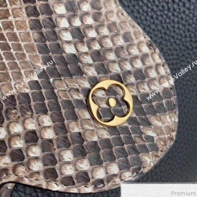 Louis Vuitton Capucines BB Python Top Handle Bag N95509 Black/Grey 2019 (FANG-9031823)