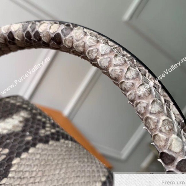 Louis Vuitton Capucines BB Python Top Handle Bag N95509 Black/Grey 2019 (FANG-9031823)