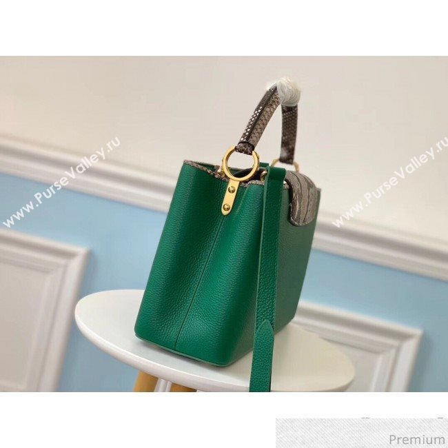 Louis Vuitton Capucines PM Python Top Handle Bag N95384 Green/Grey 2019 (LVSJ-9031826)