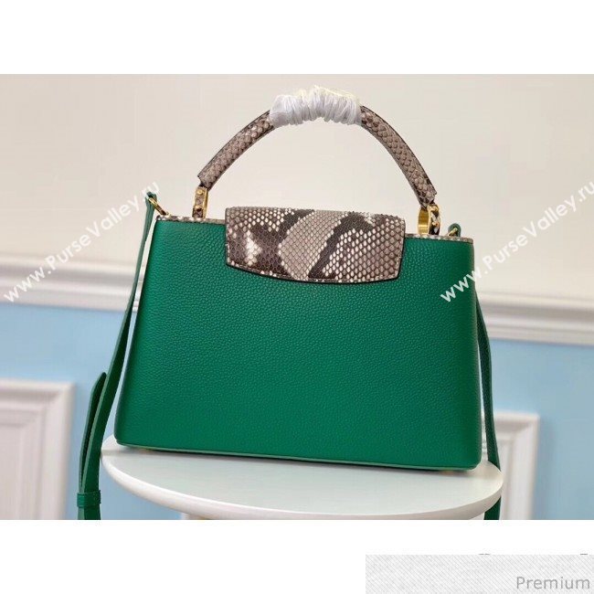 Louis Vuitton Capucines PM Python Top Handle Bag N95384 Green/Grey 2019 (LVSJ-9031826)