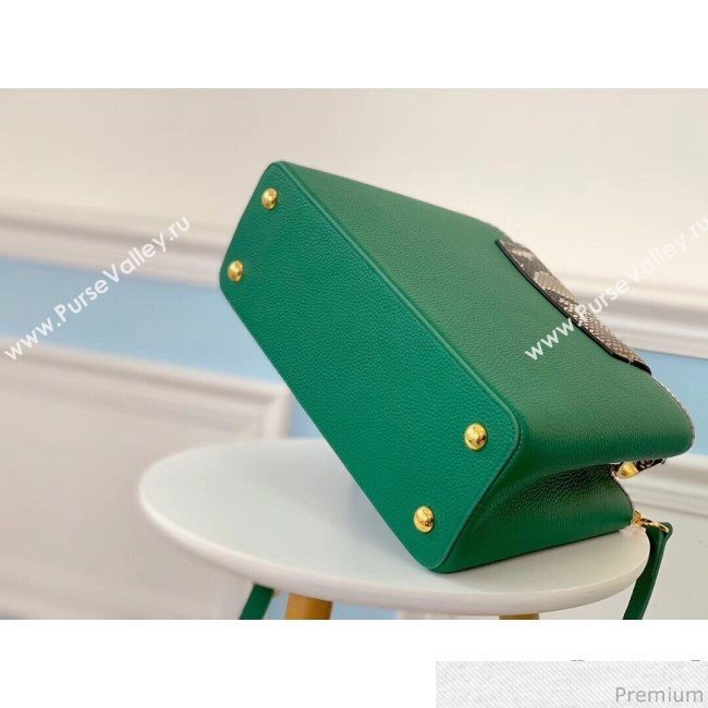 Louis Vuitton Capucines PM Python Top Handle Bag N95384 Green/Grey 2019 (LVSJ-9031826)