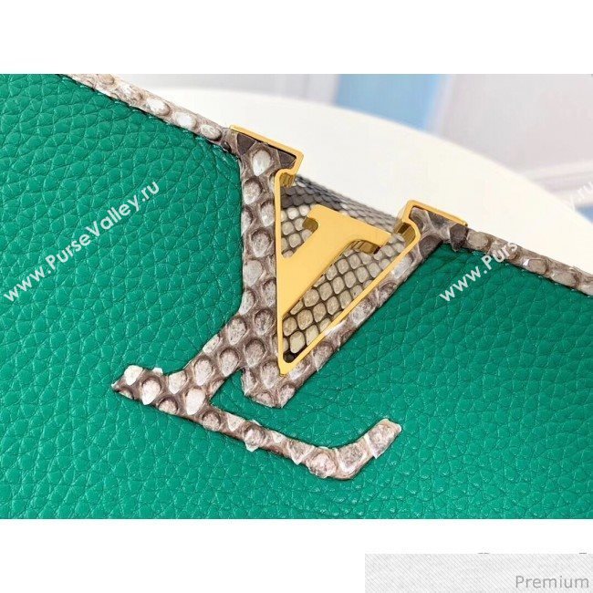 Louis Vuitton Capucines PM Python Top Handle Bag N95384 Green/Grey 2019 (LVSJ-9031826)