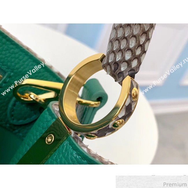 Louis Vuitton Capucines PM Python Top Handle Bag N95384 Green/Grey 2019 (LVSJ-9031826)