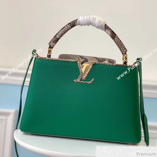 Louis Vuitton Capucines BB Python Top Handle Bag N95384 Green/Grey 2019 (LVSJ-9031825)
