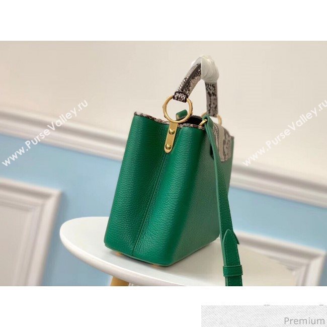 Louis Vuitton Capucines BB Python Top Handle Bag N95384 Green/Grey 2019 (LVSJ-9031825)
