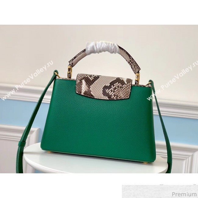 Louis Vuitton Capucines BB Python Top Handle Bag N95384 Green/Grey 2019 (LVSJ-9031825)