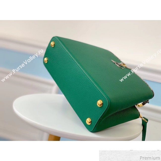 Louis Vuitton Capucines BB Python Top Handle Bag N95384 Green/Grey 2019 (LVSJ-9031825)