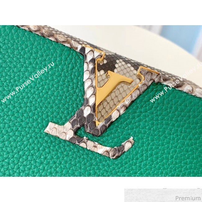 Louis Vuitton Capucines BB Python Top Handle Bag N95384 Green/Grey 2019 (LVSJ-9031825)