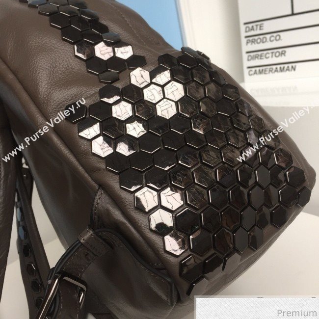 Givenchy Hexagon Studs Side Soft Leather Kahki Grey (XYD-9031831)