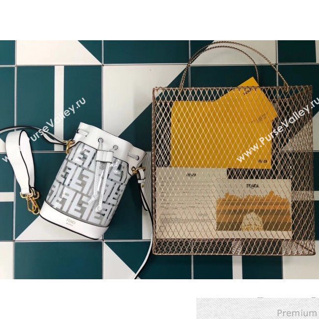 Fendi Mini PU Mon Tresor bucket Bag White 2019 (AFEI-9031835)