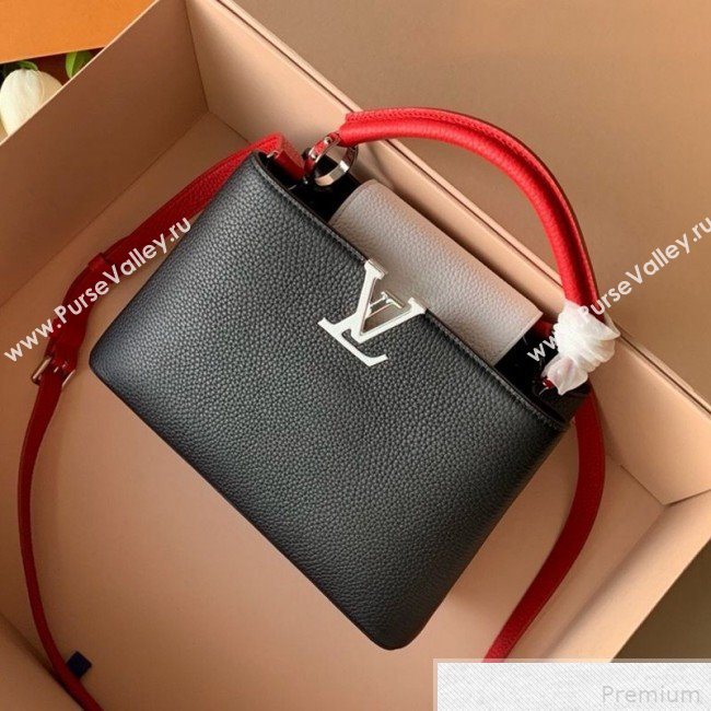 Louis Vuitton Capucines BB Top Handle Bag M53678 Black/Red 2019 (FANG-9042322)