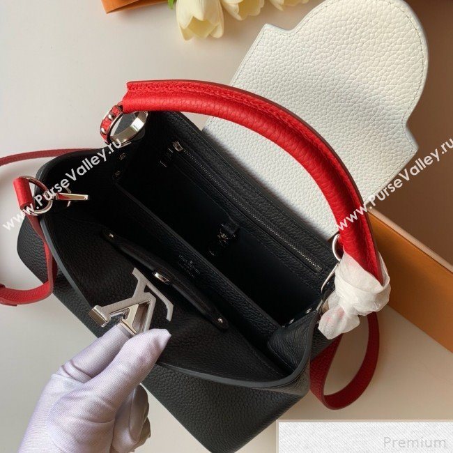 Louis Vuitton Capucines PM Top Handle Bag M53678 Black/Red 2019 (FANG-9042320)