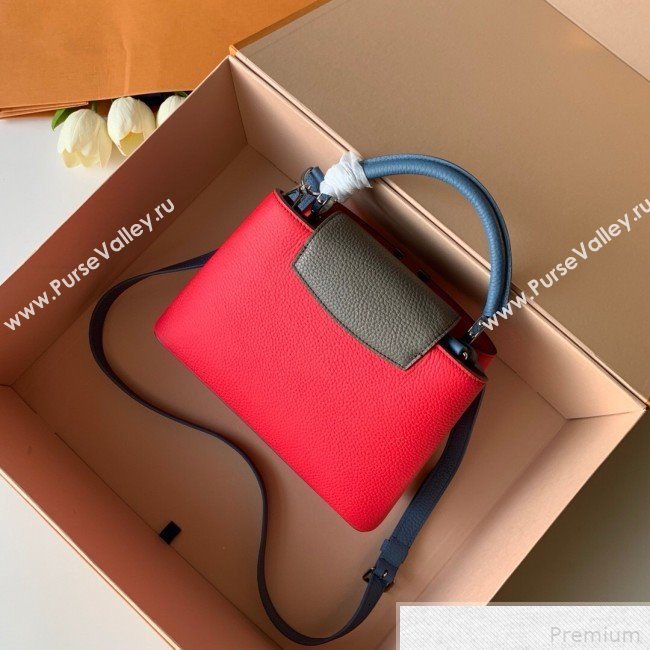 Louis Vuitton Capucines BB Top Handle Bag M52990 Red/Grey/Blue 2019 (FANG-9042323)